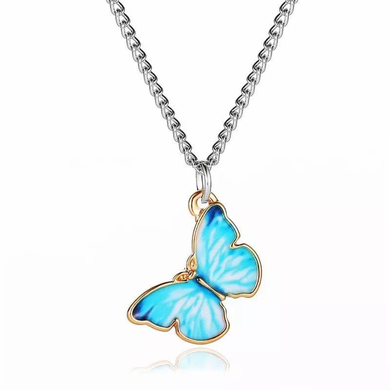 AVR JEWELS Pretty Blue butterfly Neck pendant for women and girls