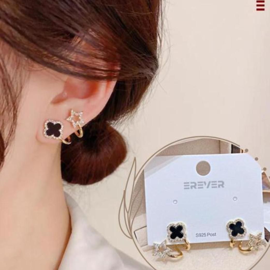 AVR JEWELS Korean Fashion Vibrato live four leaf Clover Earrings